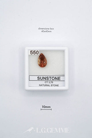 pietra del sole 3.70ct arancione goccia