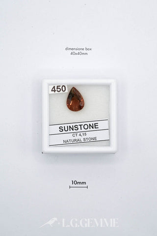 pietra del sole 4.15ct arancione goccia