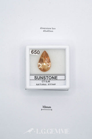 pietra del sole 8.45ct arancione goccia