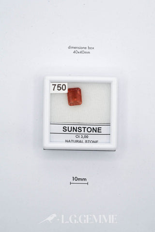 pietra del sole 3.00ct arancione rettangolare