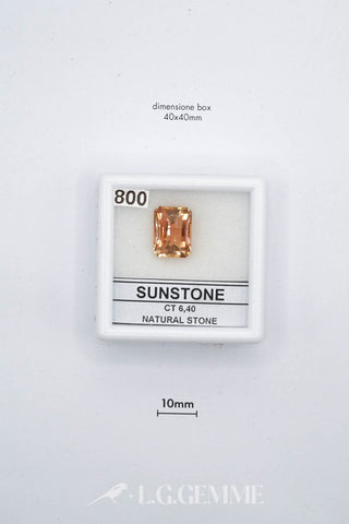 pietra del sole 6.40ct arancione rettangolare