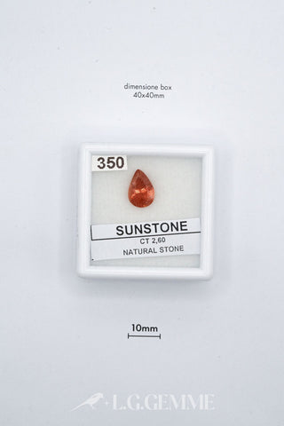 pietra del sole 2.60ct arancione goccia