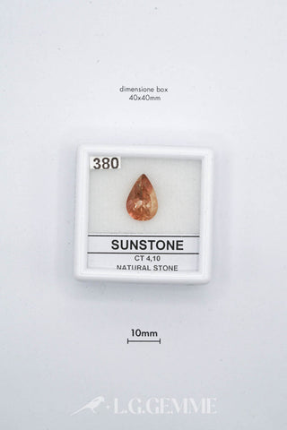 pietra del sole 4.10ct arancione goccia