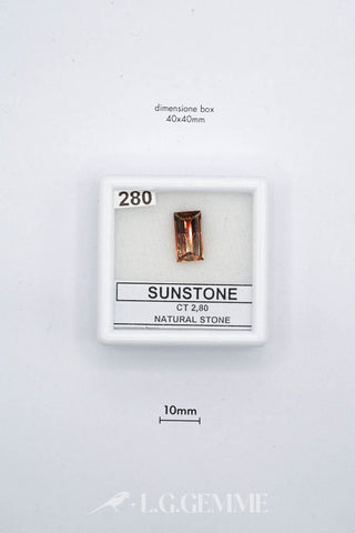 pietra del sole 2.80ct arancione rettangolare