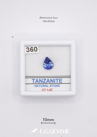 Tanzanite 1,67 carati Pera gemma preziosa