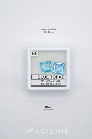 topazio 10.75ct blu quadrato