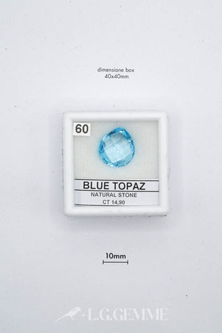 topazio 14.90ct blu quadrato