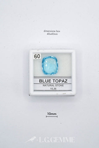 topazio 15.36ct blu quadrato