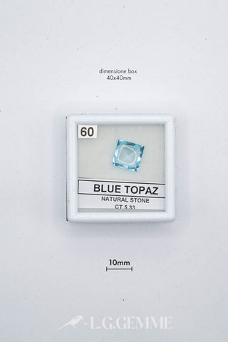 topazio 5.33ct blu quadrato