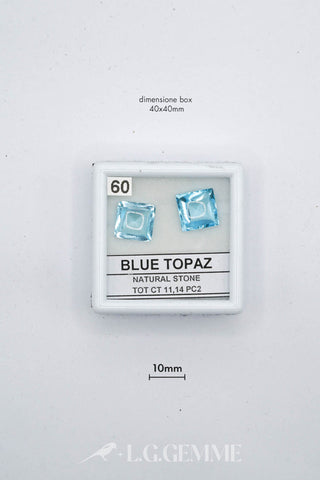 topazio 11.14ct blu quadrato