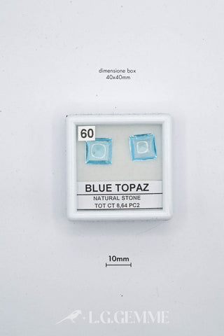 topazio 8.64ct blu quadrato