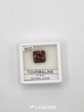 tormalina 9.72ct arancione quadrato