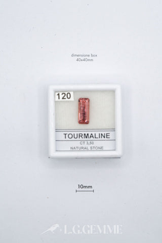 tormalina 3.50ct rosa rettangolare