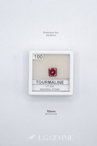tormalina 2.06ct rosso quadrato