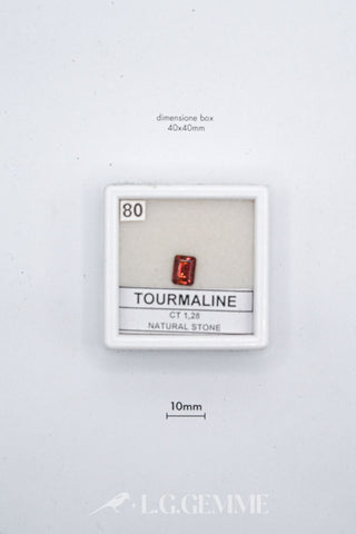 tormalina 1.28ct rosso rettangolare