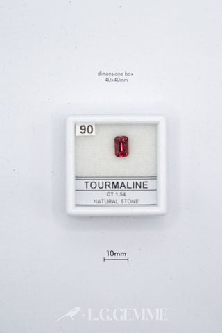 tormalina 1.54ct rosso rettangolare