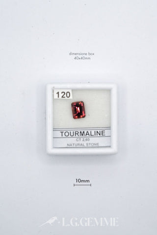 tormalina 2.60ct rosso rettangolare