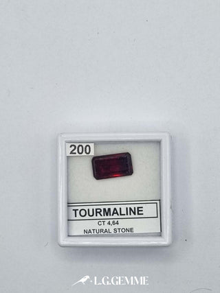 tormalina 4.64ct rosso rettangolare