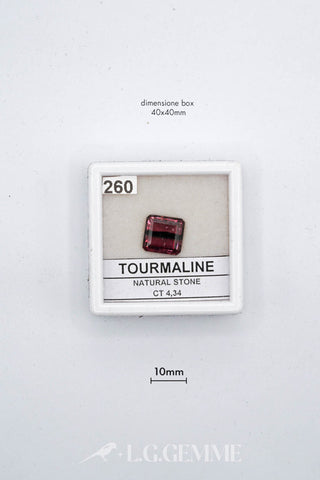tormalina 4.34ct rosso rettangolare