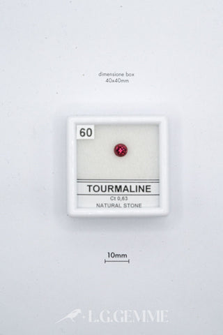 tormalina 0.63ct rosso esagonale