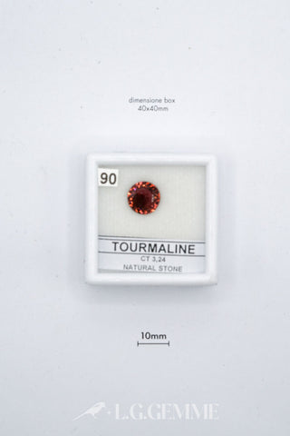 tormalina 3.24ct rosso esagonale