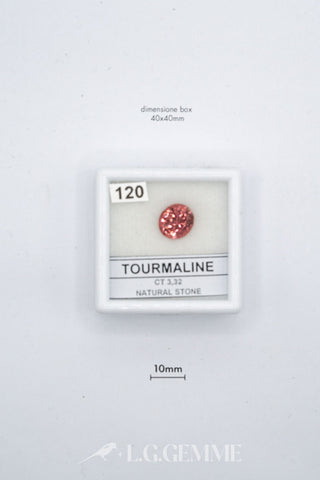 tormalina 3.32ct rosso esagonale