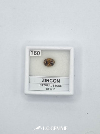 zircone 3.13ct arancione ovale